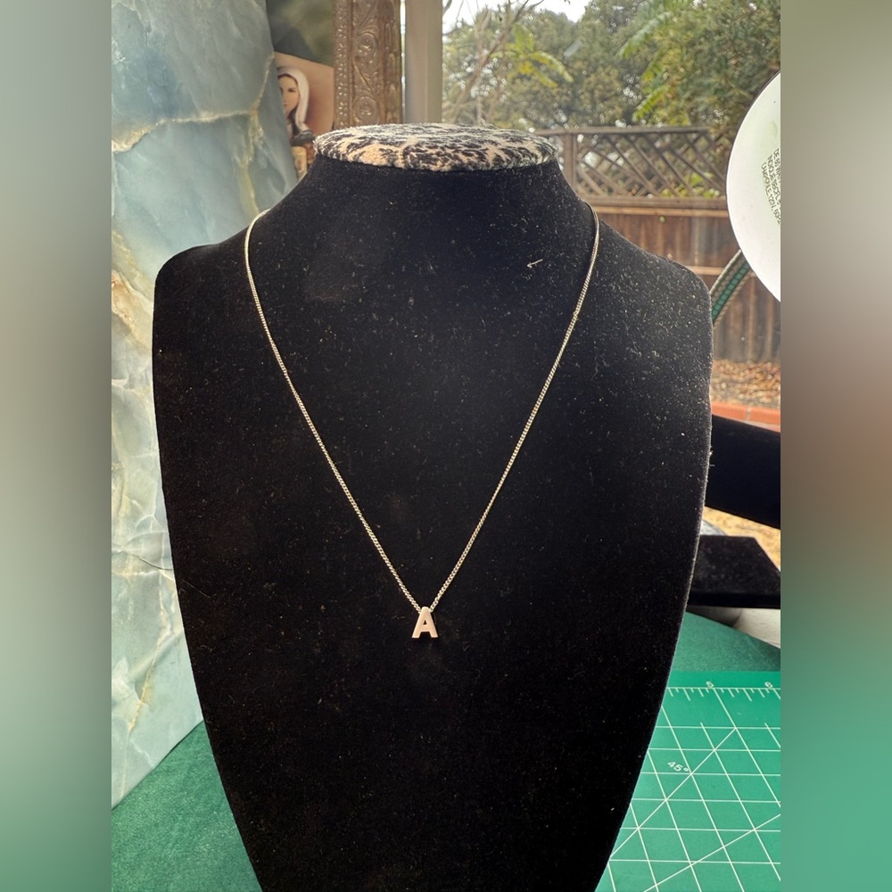 Sterling Silver‎ “A” Initial Pendant Necklace